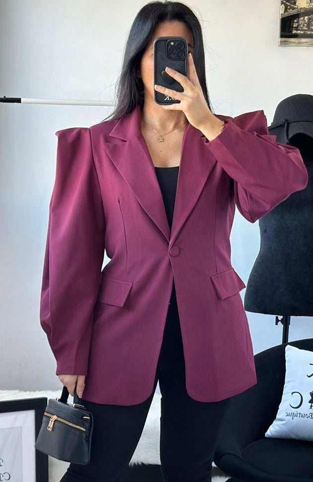 Blazer manches bouffantes |Bordeaux