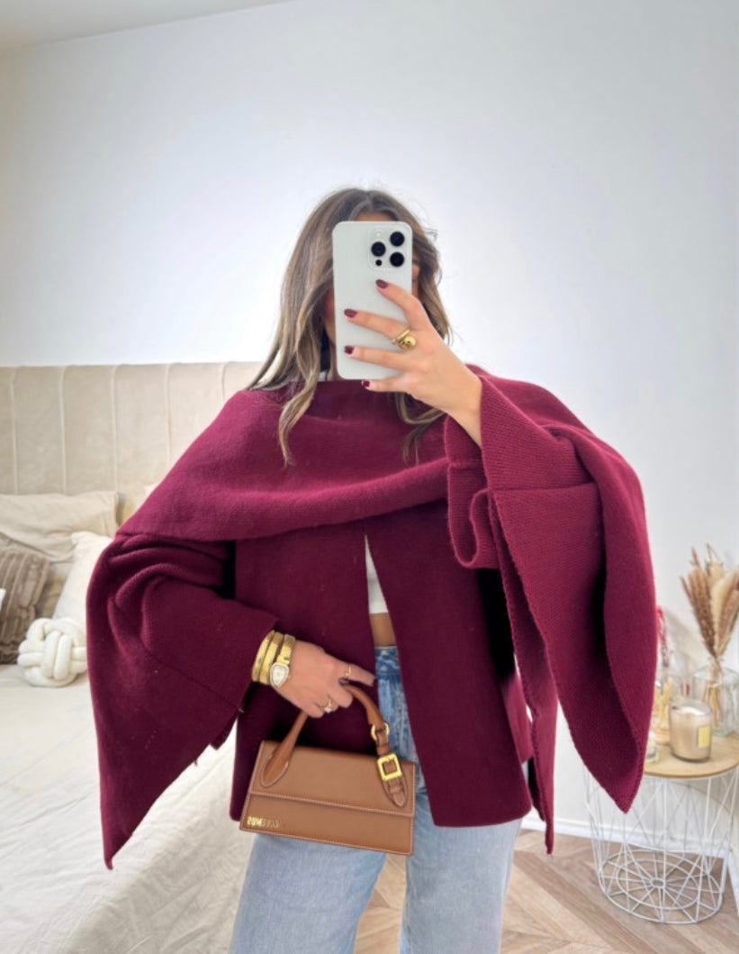 Gilet Cape |Bordeaux