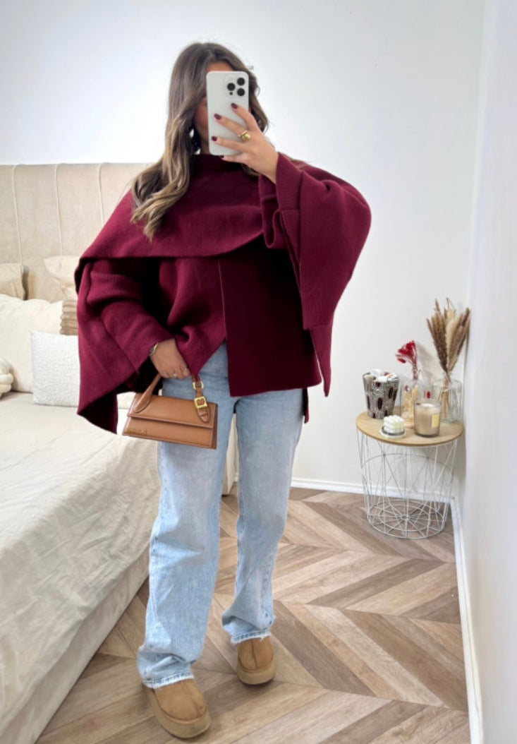 Gilet Cape |Bordeaux