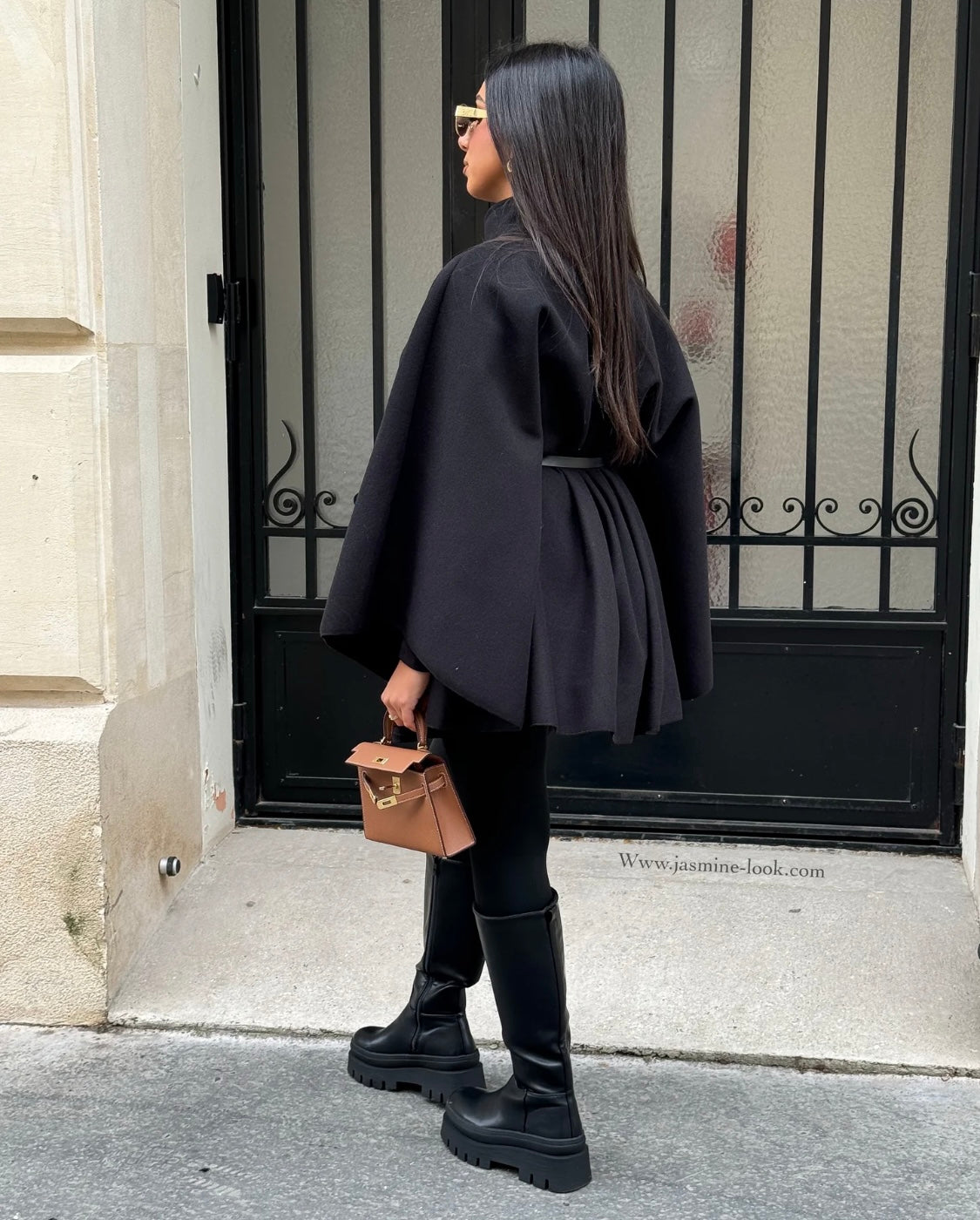 Cape avec ceinture |Noir