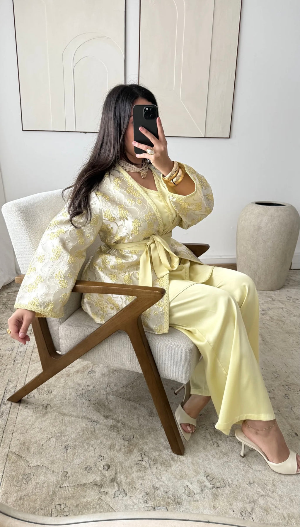 Ensemble “Rêve d’Or” I Veste brocart  I Yellow💫