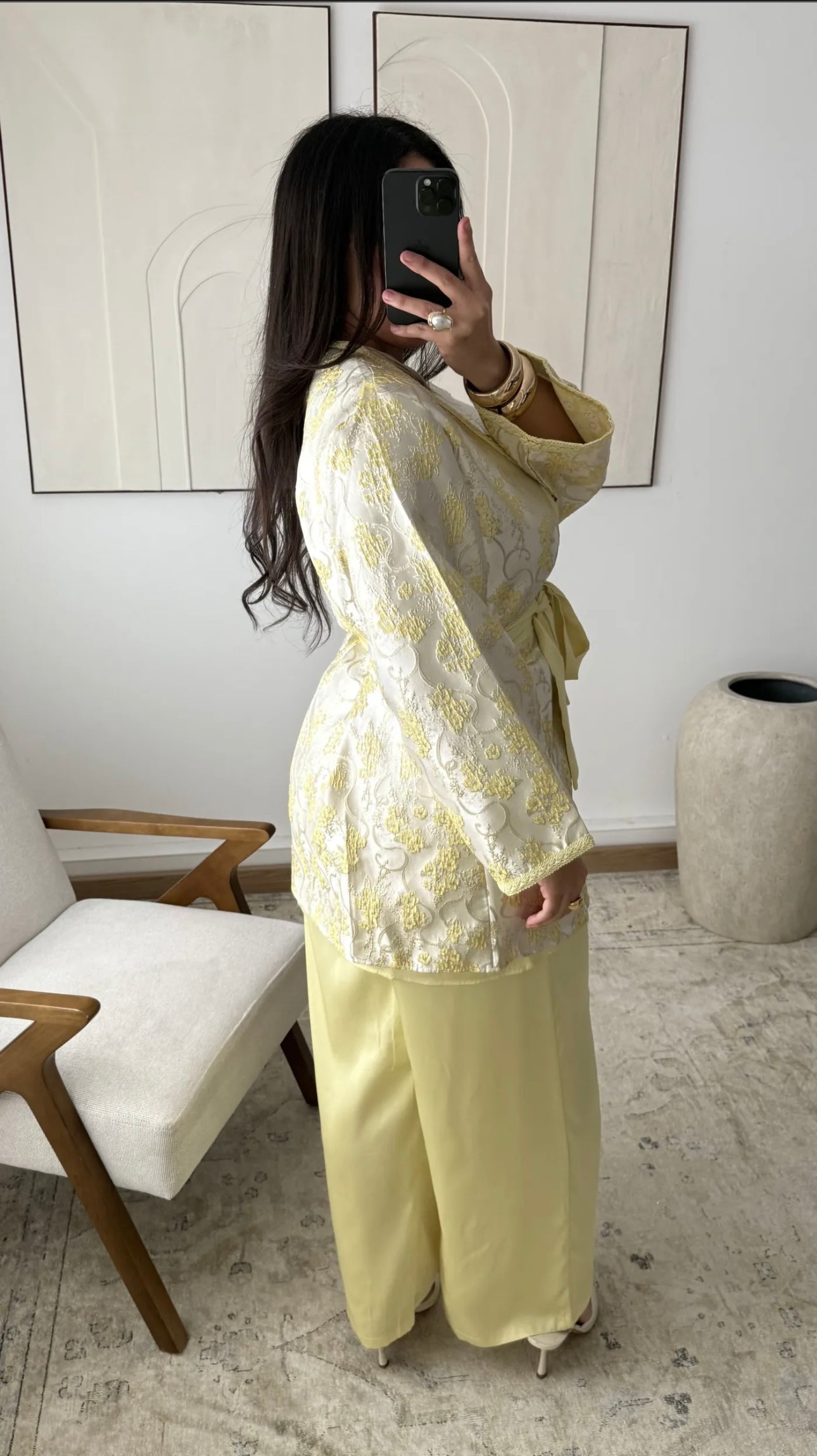 Ensemble “Rêve d’Or” I Veste brocart  I Yellow💫