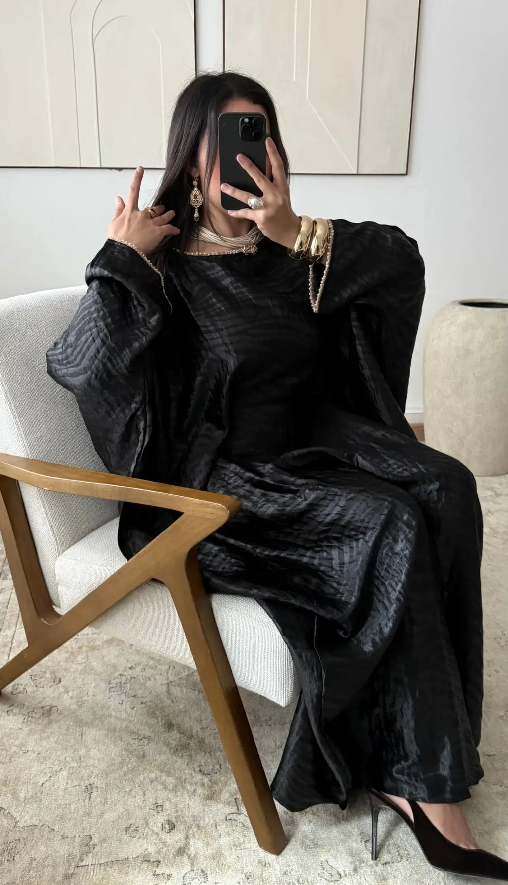 Robe « Papillon Élégant » 🦋-Noir