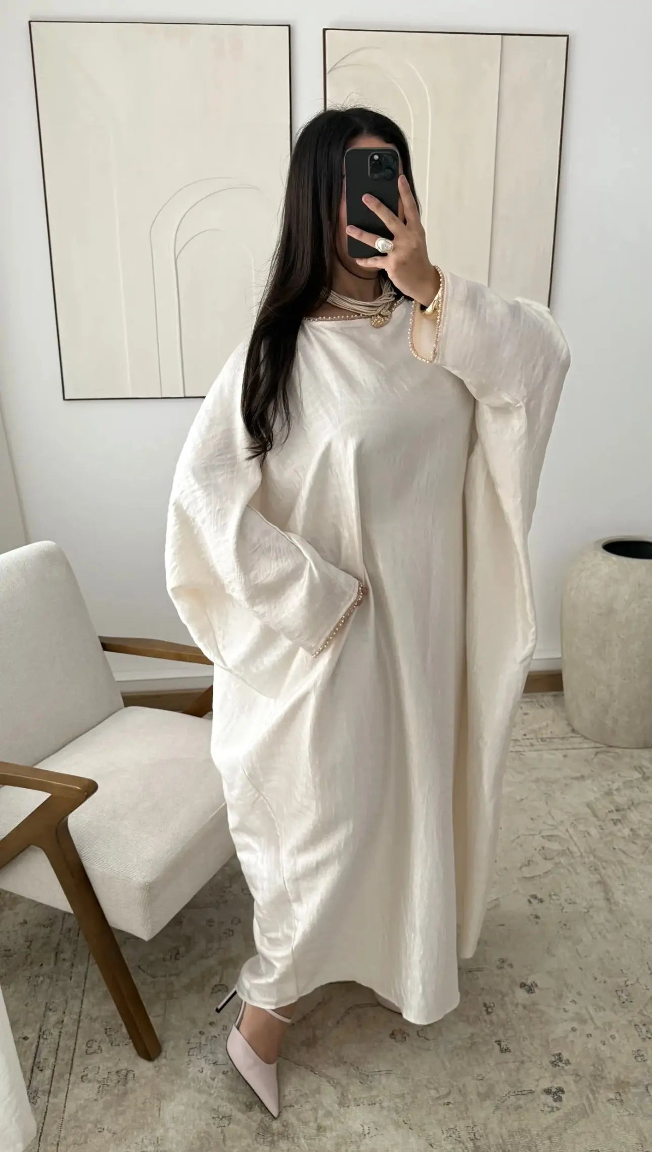 Robe « Papillon Élégant » 🦋-BEIGE