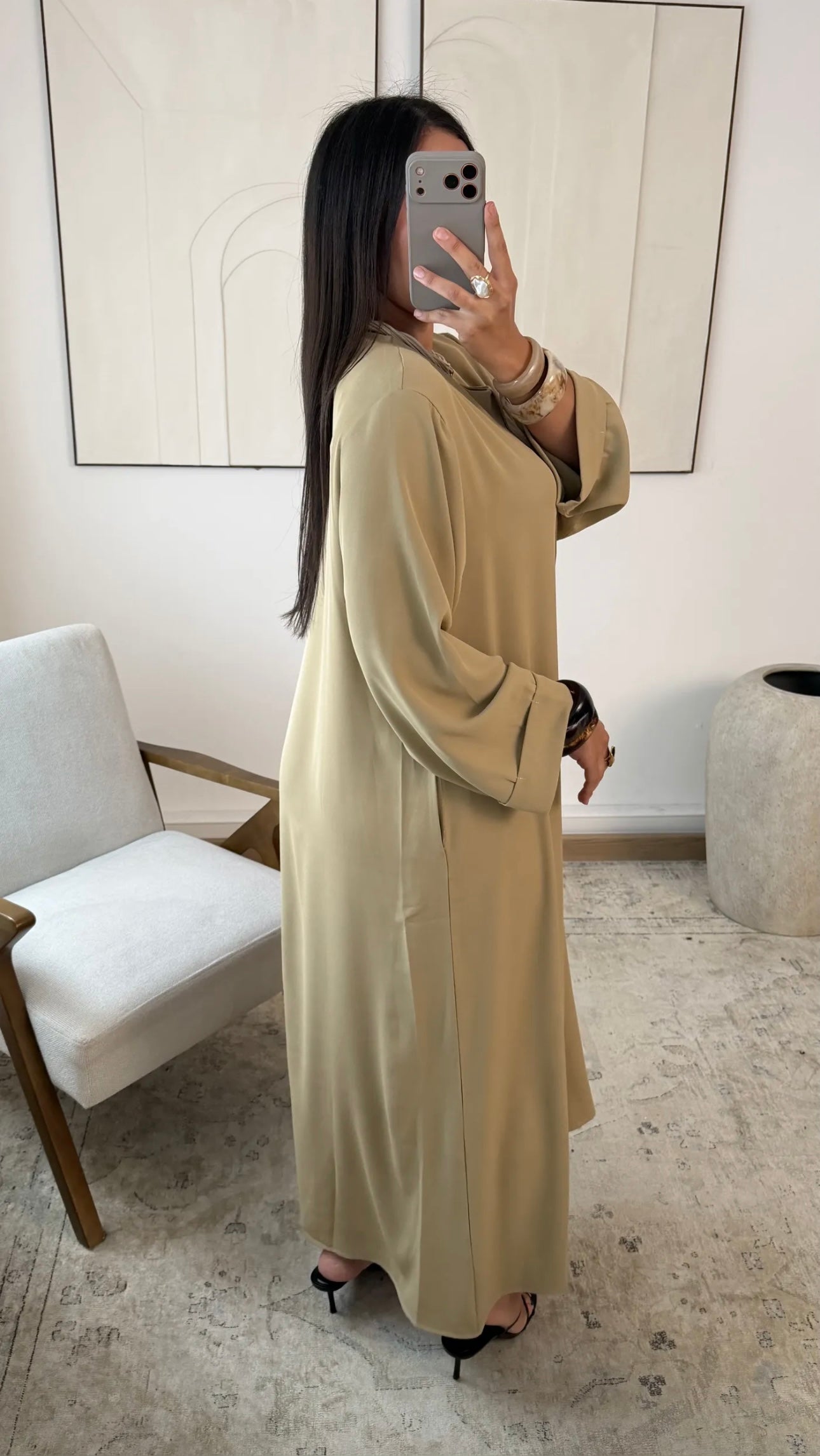 Abaya “Étoile du Soir” 🌟- Taupe