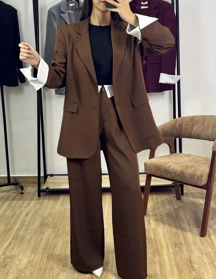 Costume manche reverse |Marron