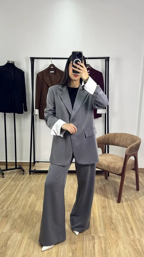 Costume manche reverse |Gris