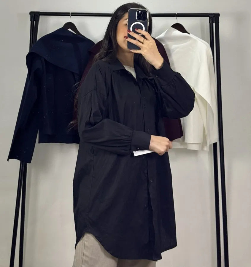 Chemise longue |Noir