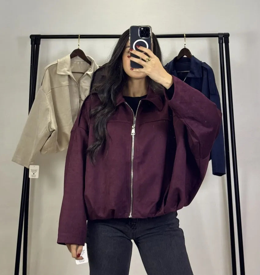 Bomber en Daim |Bordeaux