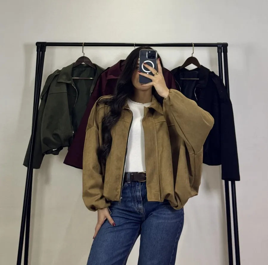 Bomber en Daim |Camel