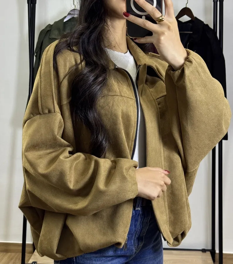 Bomber en Daim |Camel