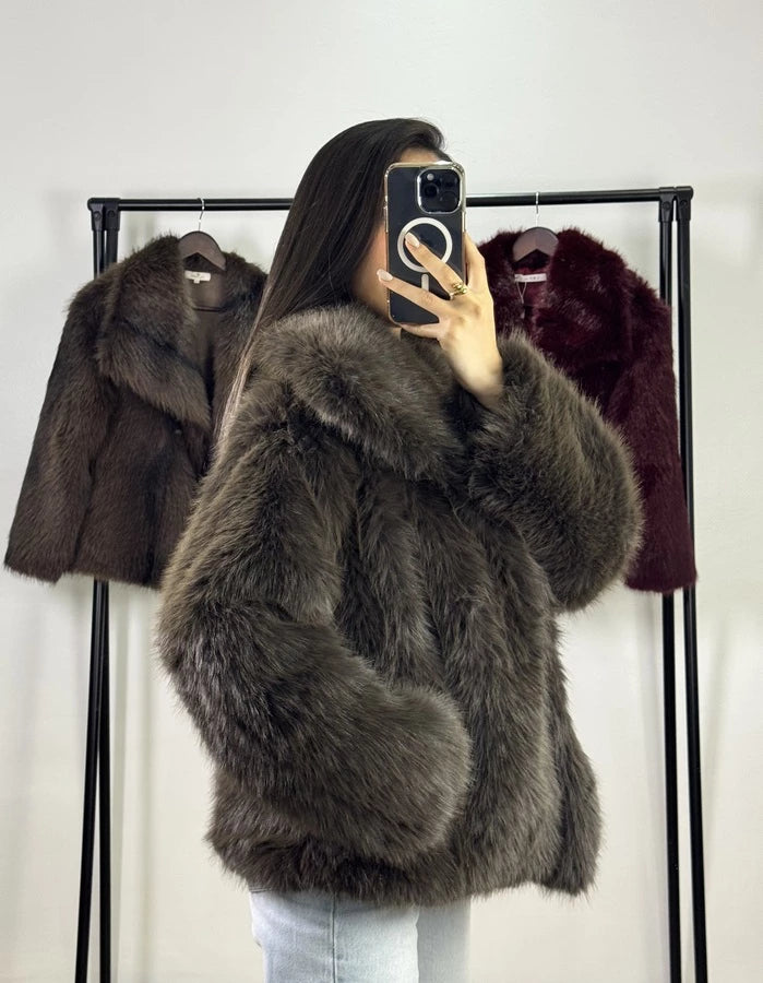 Veste en Fourrure |Marron café