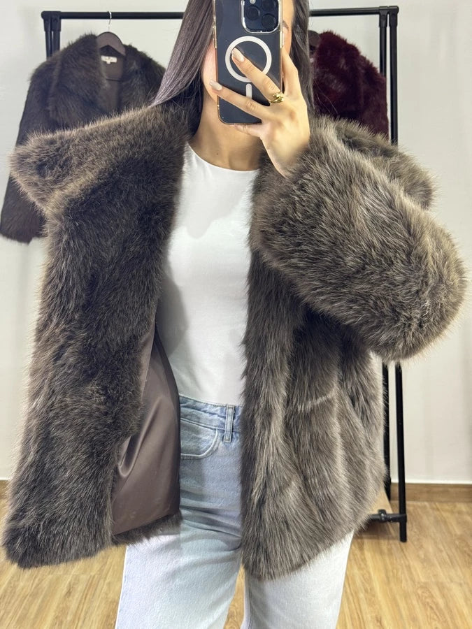 Veste en Fourrure |Marron café