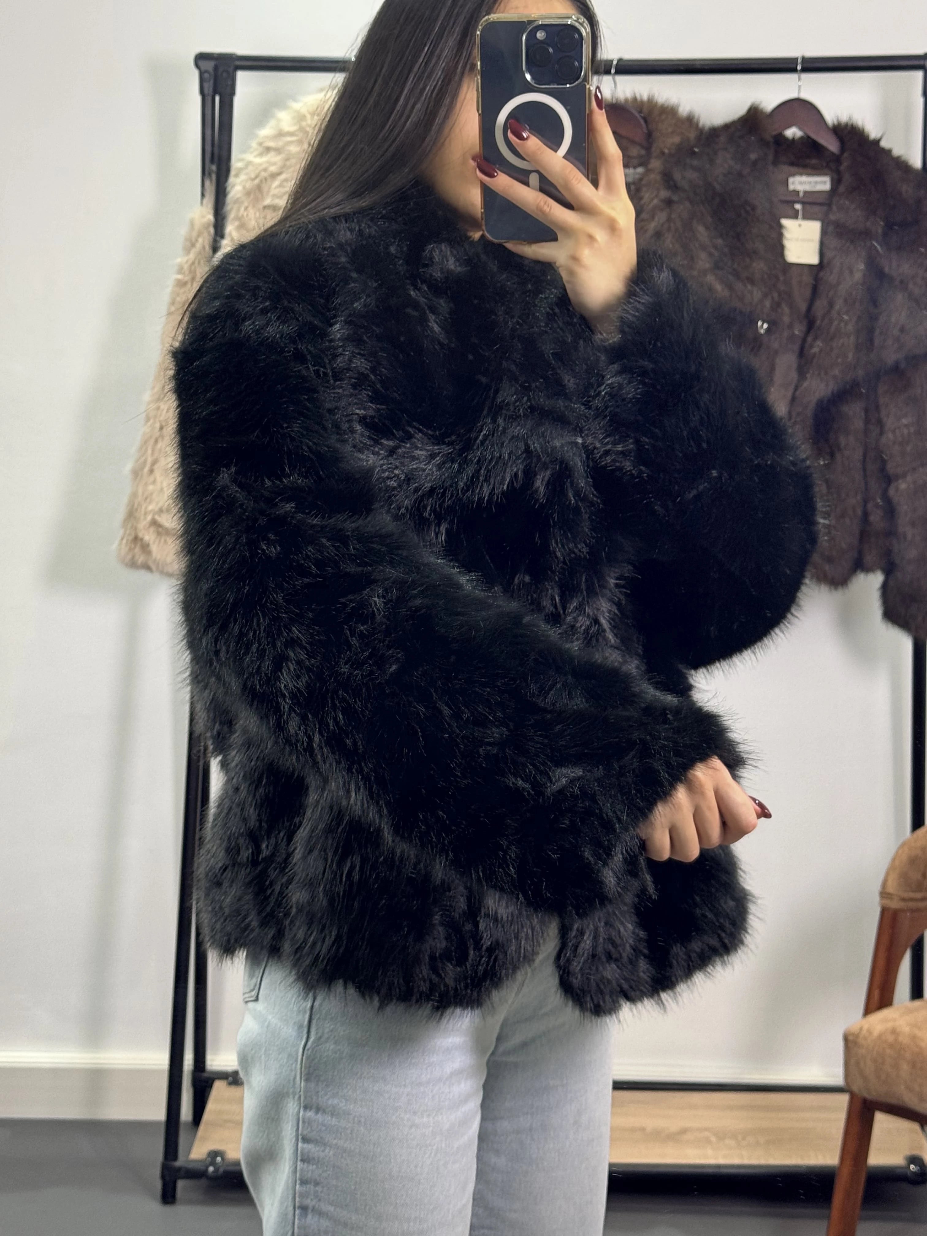 Veste en Fourrure |Noir