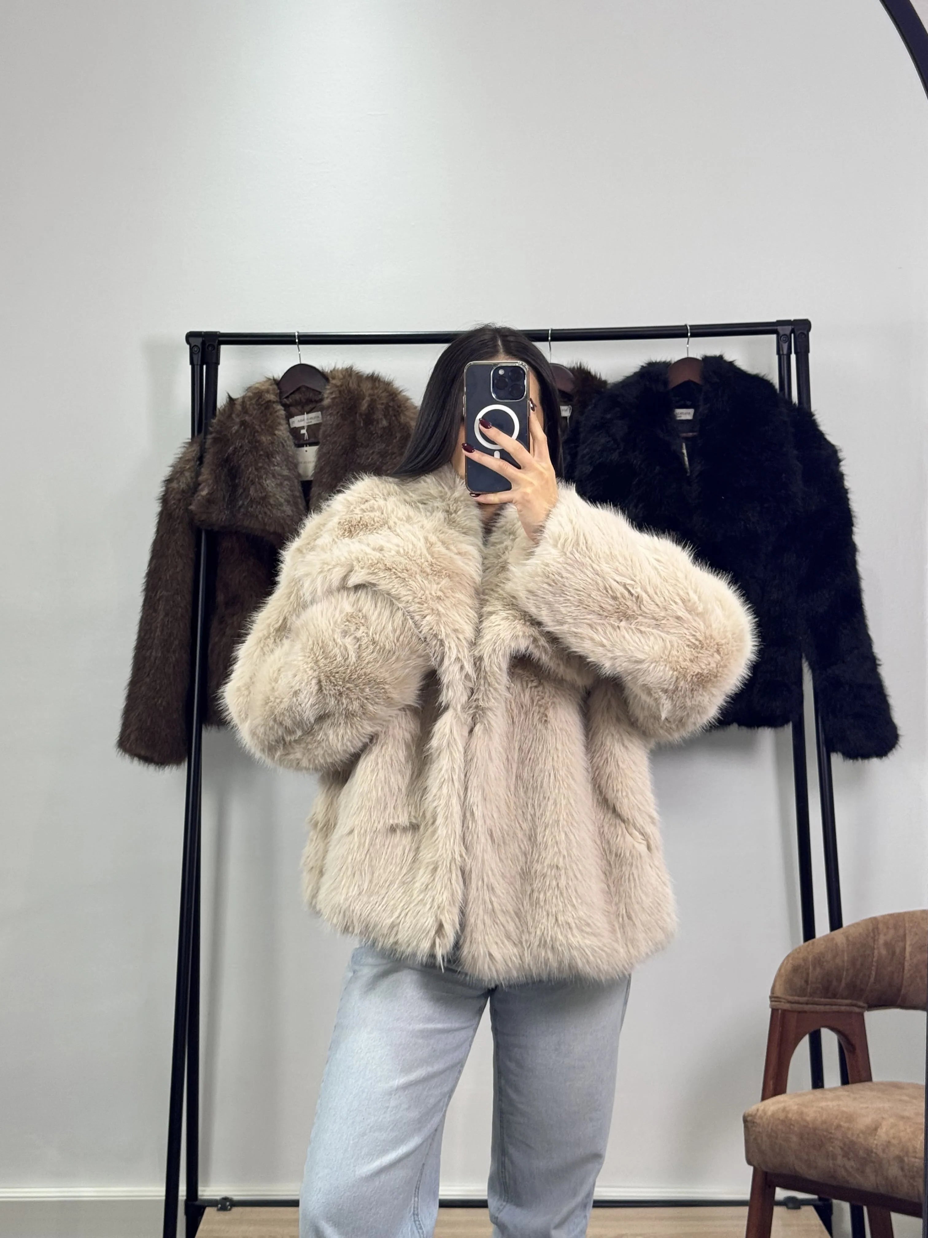 Veste en Fourrure |Beige