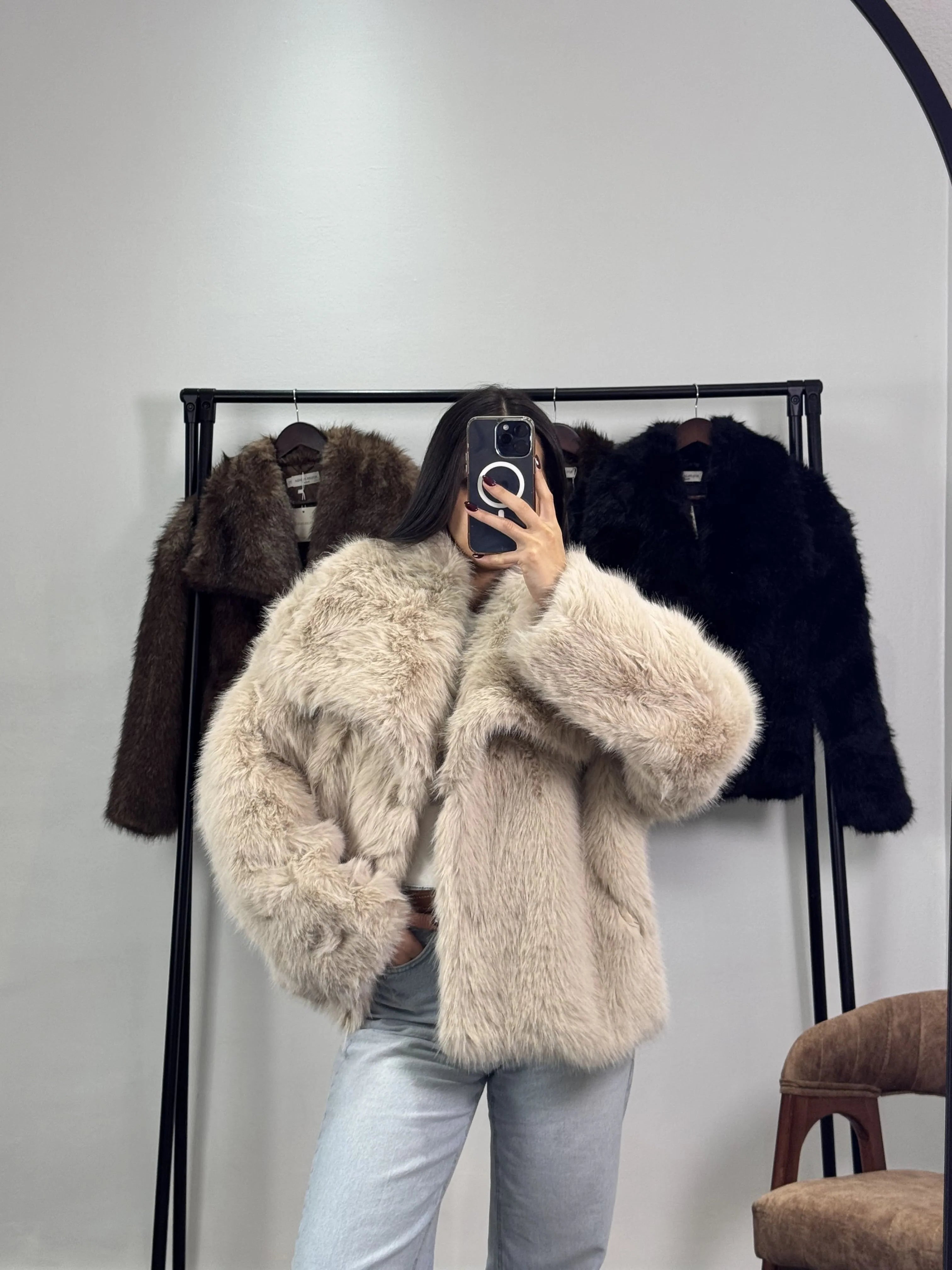 Veste en Fourrure |Beige