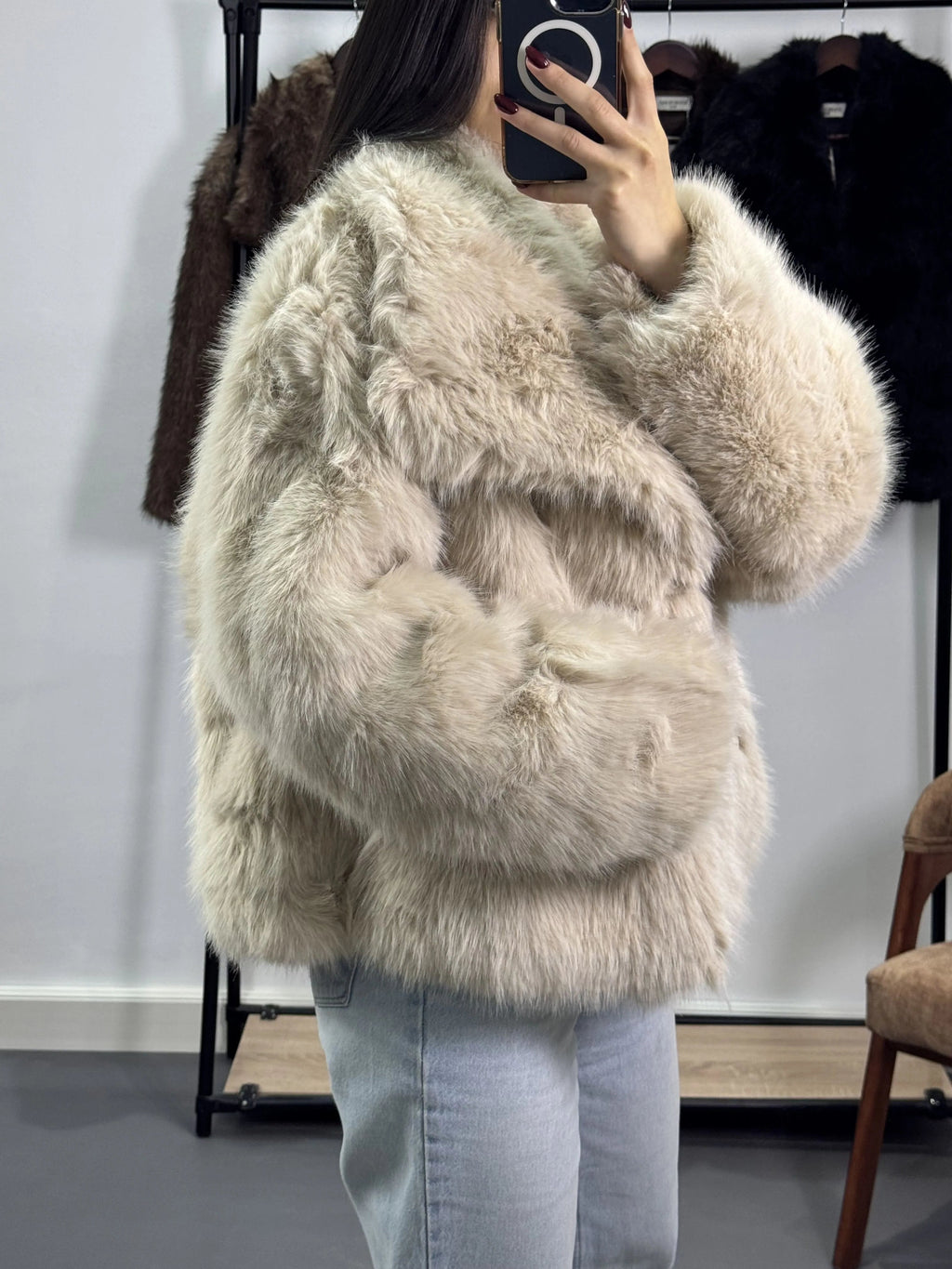 Veste en Fourrure |Beige