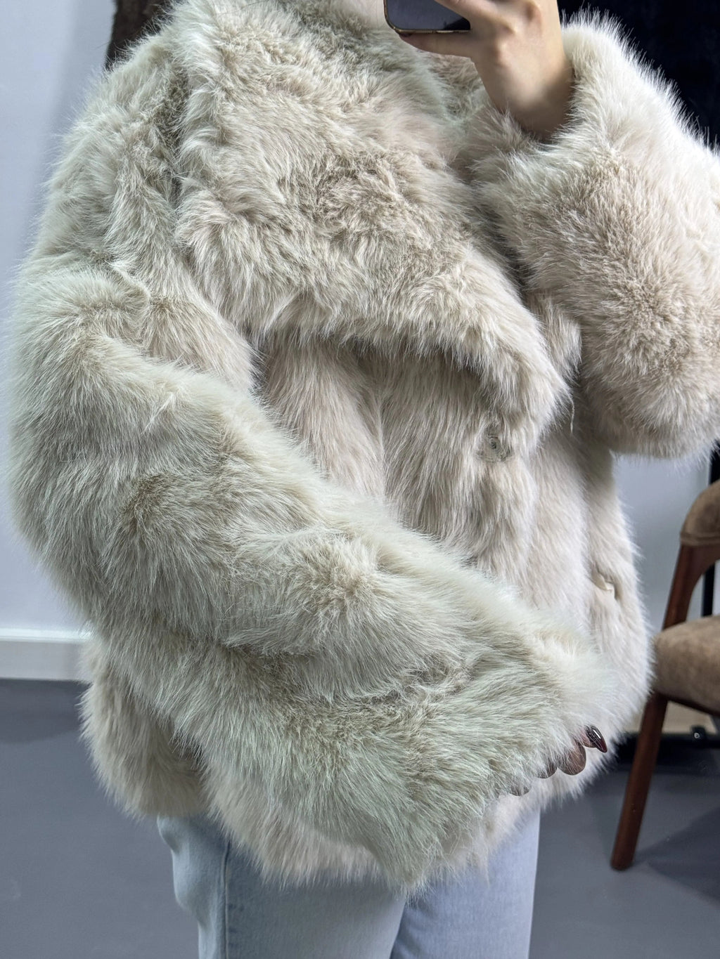 Veste en Fourrure |Beige