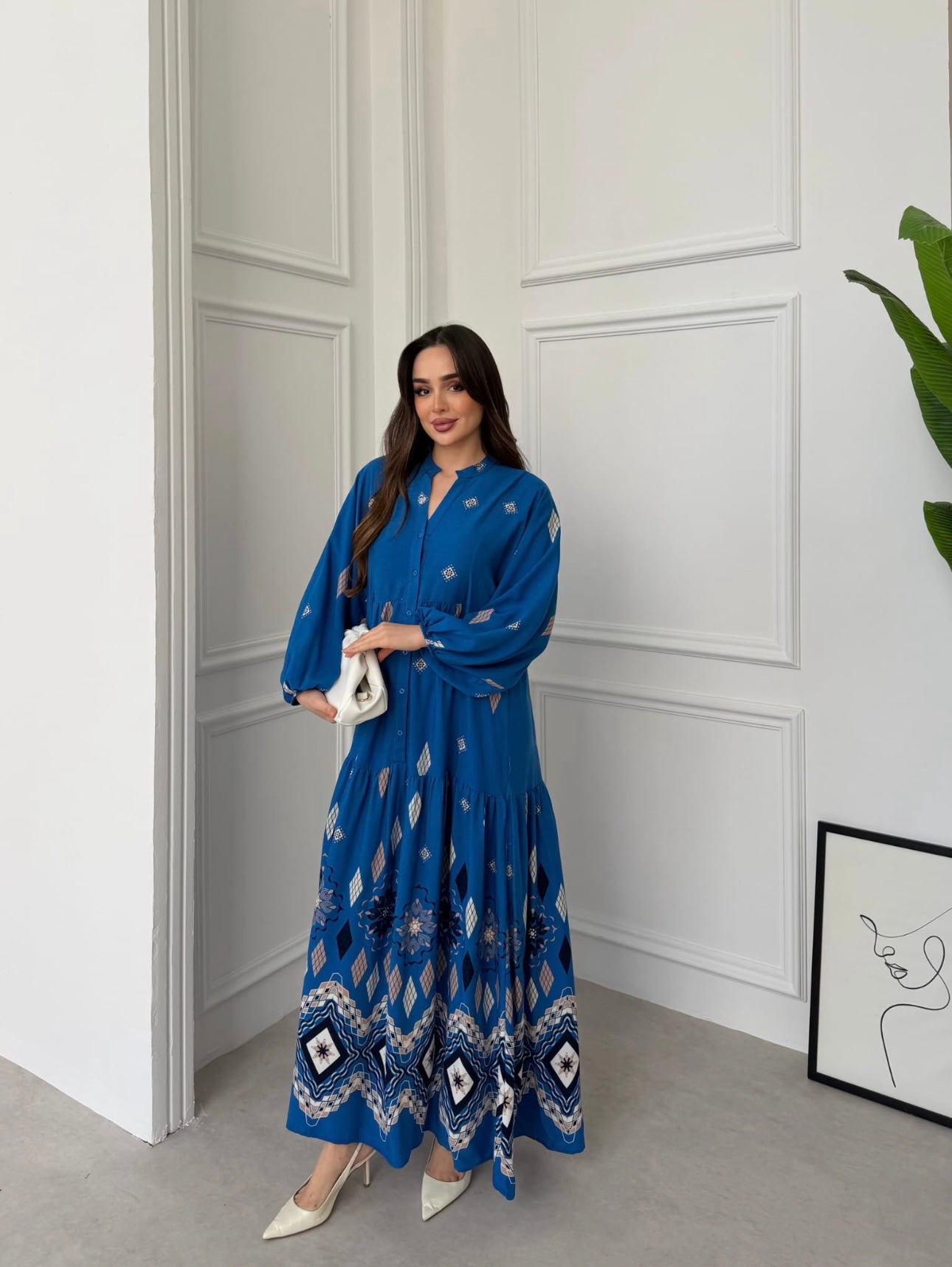 Robe à motifs |Bleu