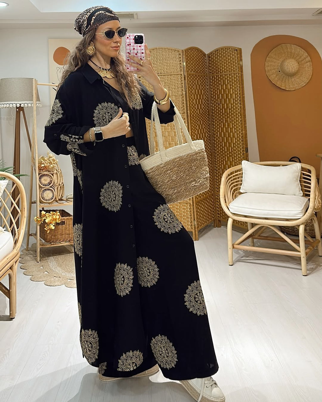 Ensemble Talya broderie dorée |Noir