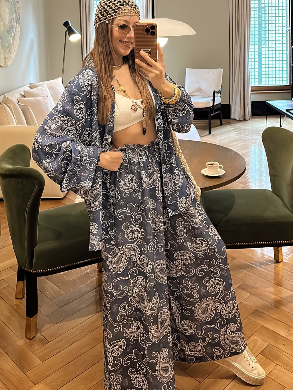 Ensemble à motifs | Bleu