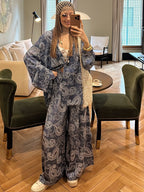 Ensemble à motifs | Bleu