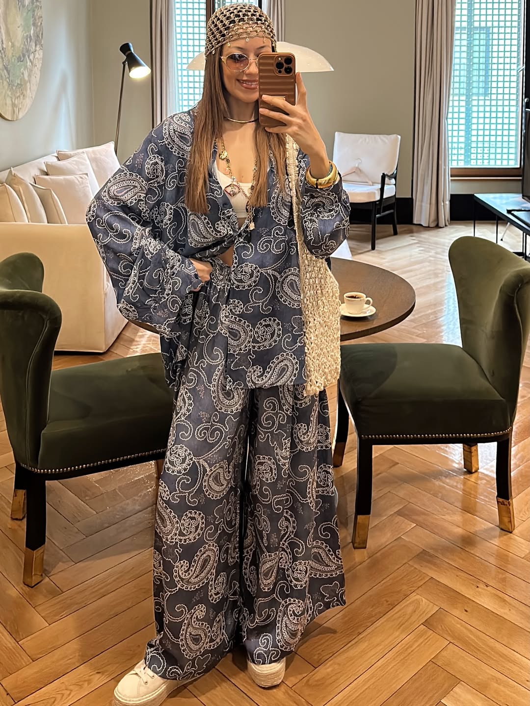 Ensemble à motifs | Bleu
