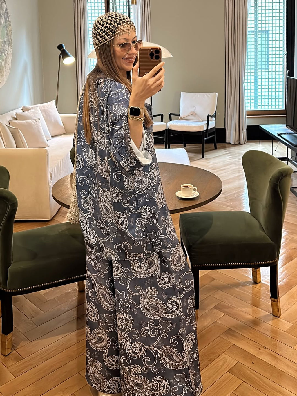 Ensemble à motifs | Bleu
