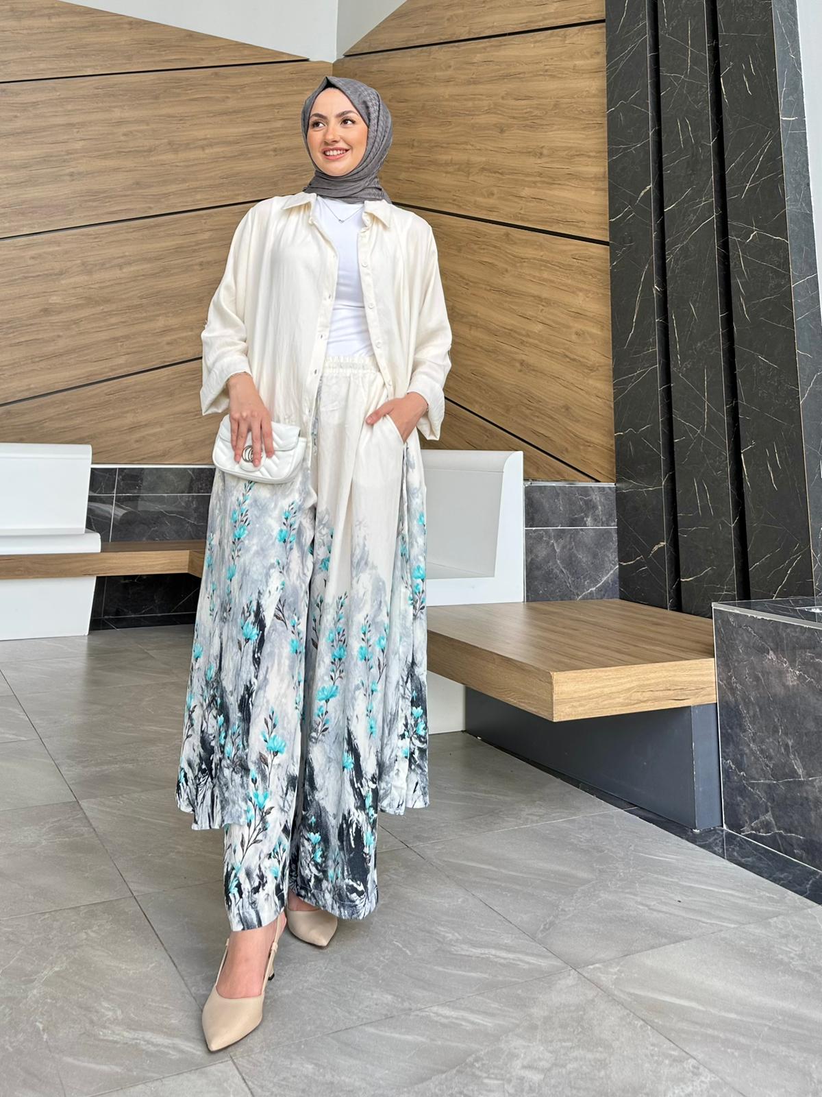 Ensemble à fleurs |Blanc