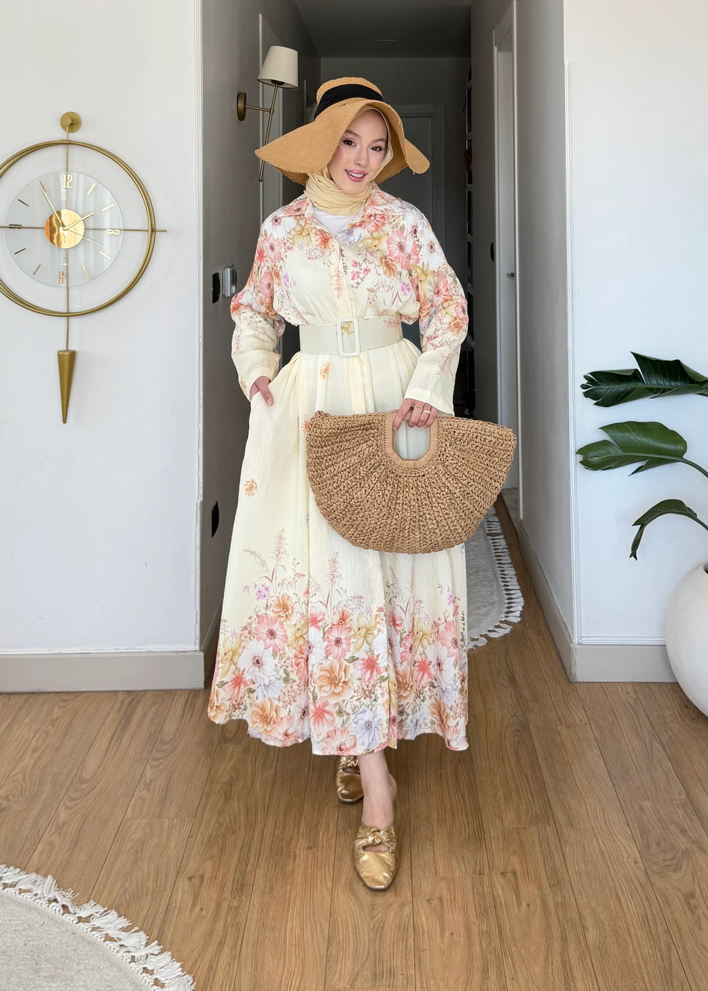 Robe à fleurs Jaune