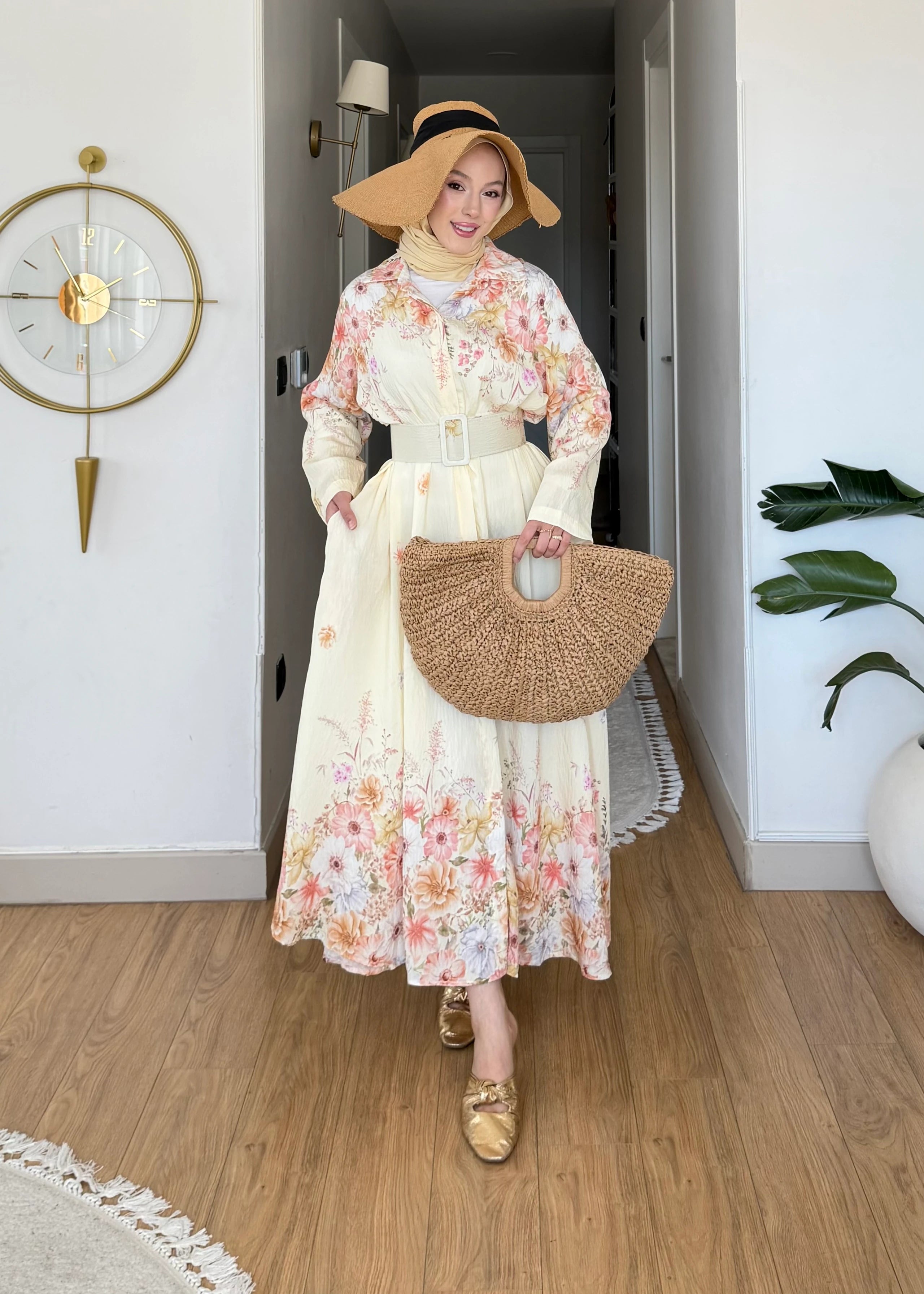 Robe à fleurs Jaune