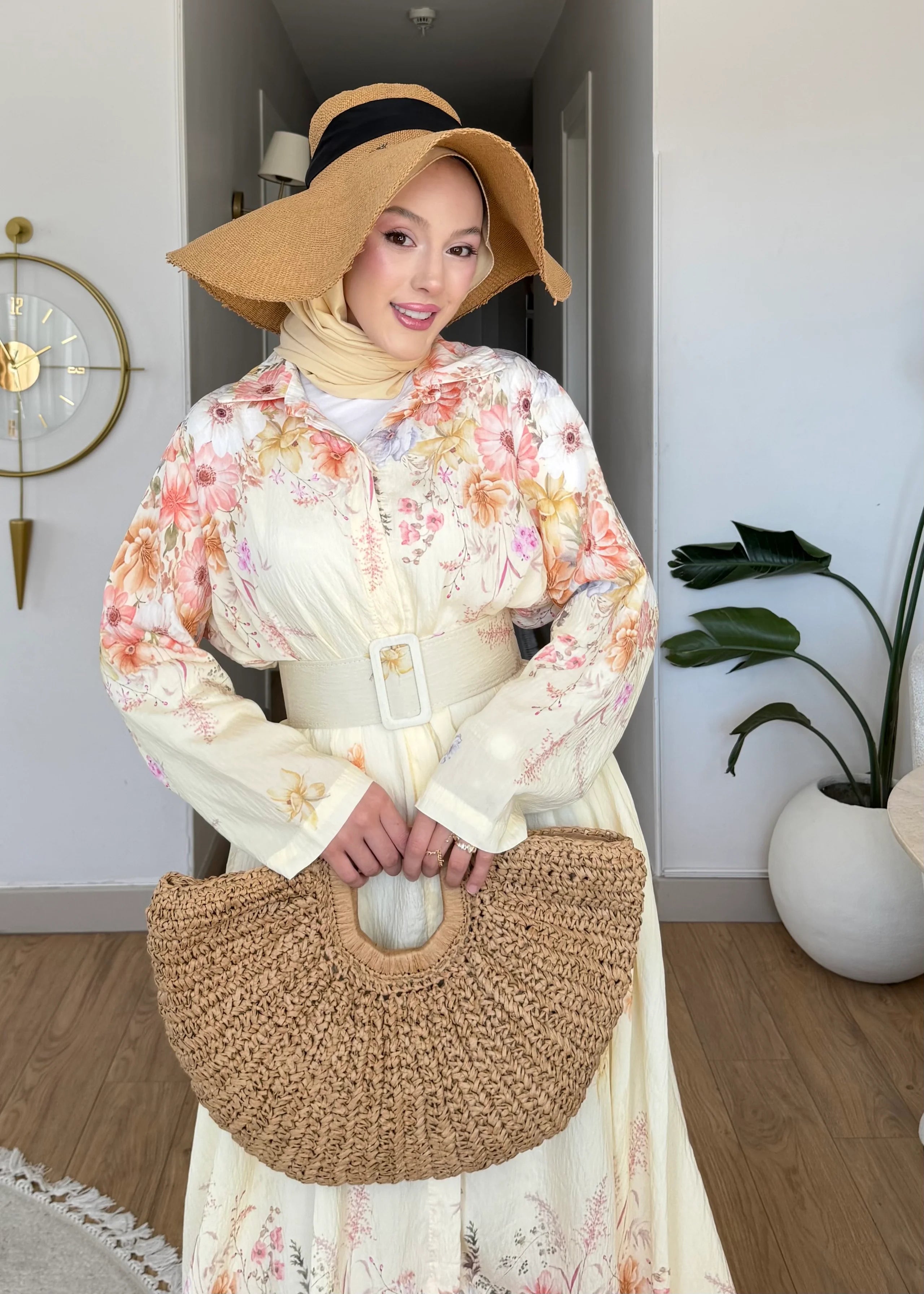 Robe à fleurs Jaune