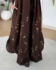 Ensemble à fleurs |Marron