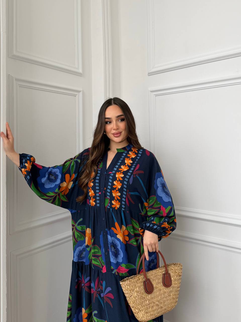 Robe à motifs |Bleu marine