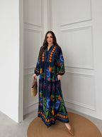 Robe à motifs |Bleu marine