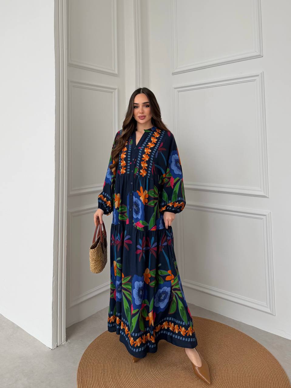 Robe à motifs |Bleu marine