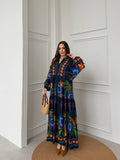 Robe à motifs |Bleu marine