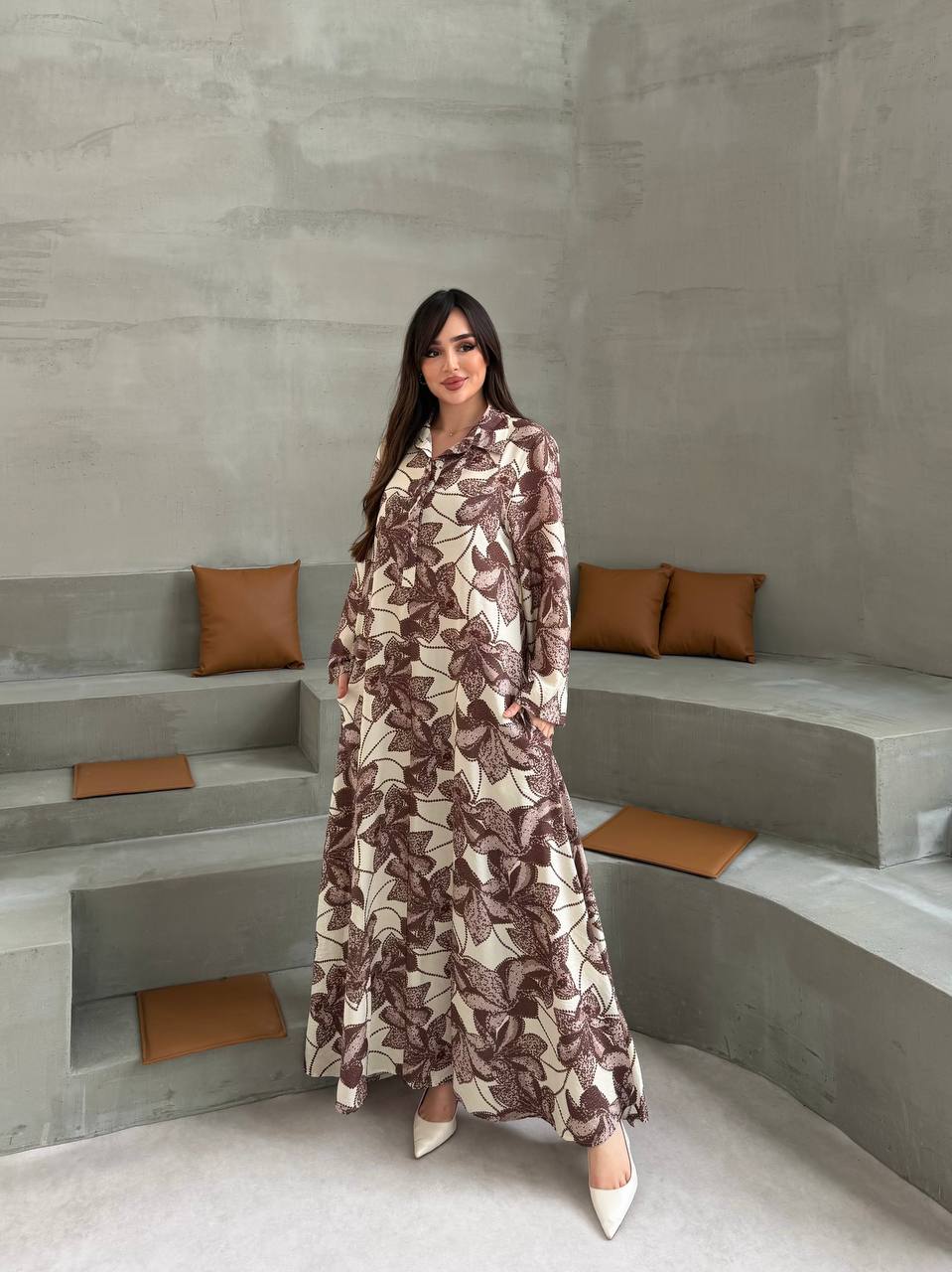 Robe Fleural | Marron
